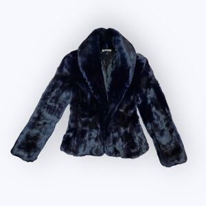 DKNY Jeans Lux Faux Fur Jacket in Rich Purple